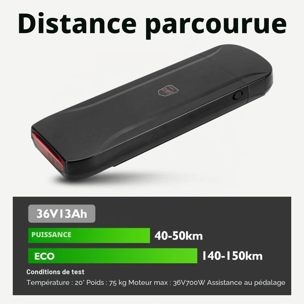 E-Bike Li-ION Batterie 36V 13Ah (481Wh) + Chargeur pour PhylionXH370-13J Joycube Wall-ES