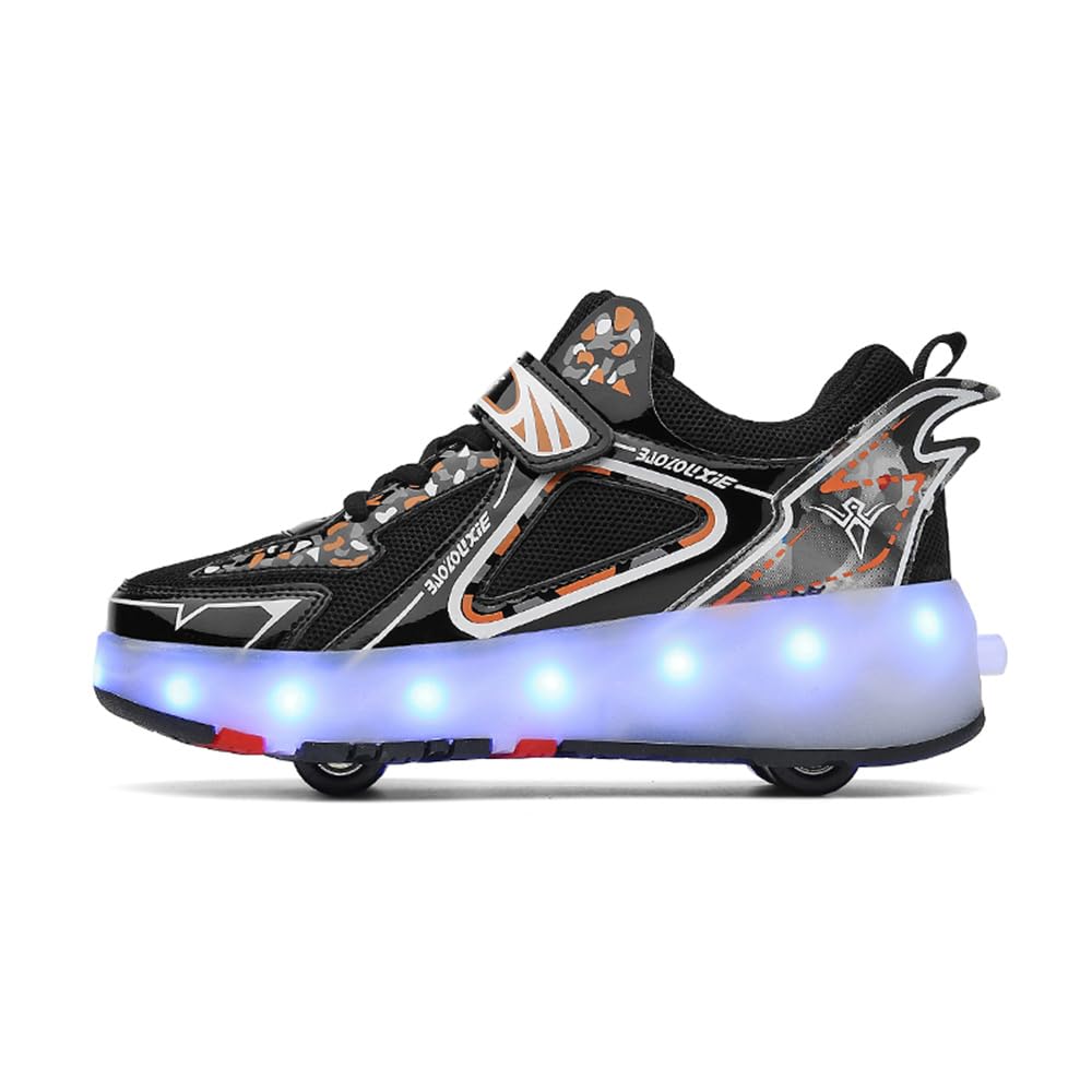 Mateju Schuhe mit Rollen für Jungen Mädchen, Kinder Rollschuhe Schuhe mit 4 Rollen, Turnschuhe Versenkbarer, Damen Herren Roller Schuhe Turnschuhe Skateboardschuhe
