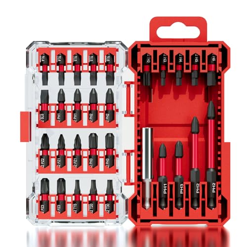 YOSIGHT 30Pcs Screwdriver Bit Set S2 Steel Impact Bits