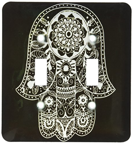 Cubierta para interruptor de luz 3dRose lsp_200820_2 con diseño Hamsa elegante 2