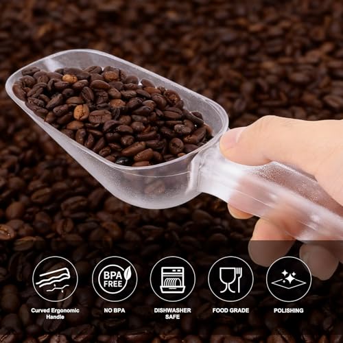 Plastic ice scoop for freezer - 24oz ice scoop BPA-FREE polycarbonate scoop with ergonomic handle, ideal for ice maker,ice cube, ice bucket, coffee beans, popcorn,ice cream, dishwasher safe (1 Pack)L