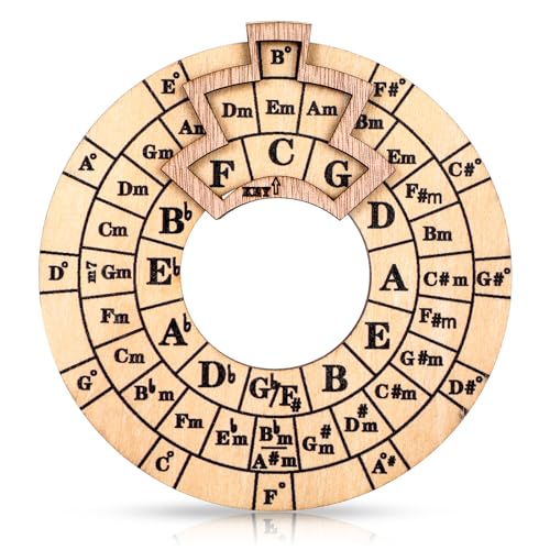 JIEYAO Wooden Melody Tool, Circle of Fifths Wheel Chord Tool, Music Nomad Guitar Tools Wood Chord...