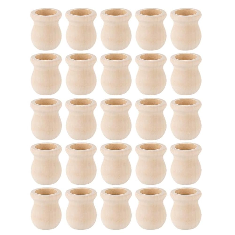 Vjsujehgy Wooden Candle Cups 30pcs Unfinished 22mm Hole Wood Candle Holder Candles Dowel Cap Candlesticks Holders