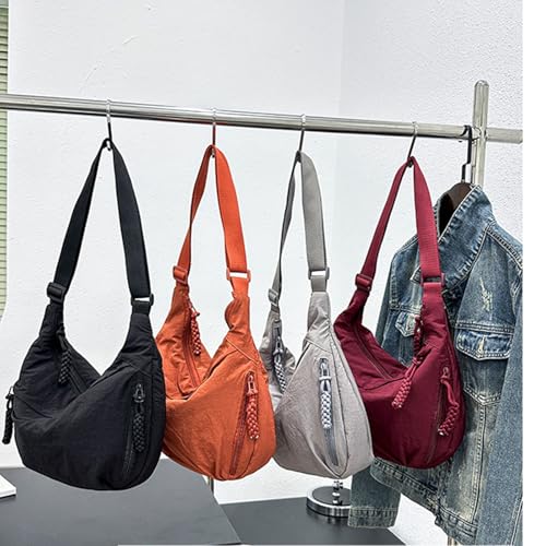 Crescent Crossbody Bags for Women Nylon Slouchy Sling Hobo Bag,Spacious Dumpling Handbag Cross Body Purses for Work Shopping2