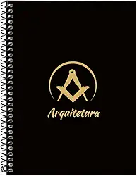 Caderno Universitário Espiral 1 Matéria Profissões Arquitetura (Preto e Gold)