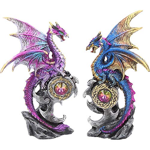 Nemesis Now Realm Protektoren - 2 Violette Drachen Figuren 15cm