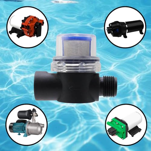 Image of Bitray Water Pump Strainer Filter Set RV Replacement 1 /2 Twist On Pipe Water Pump Strainer