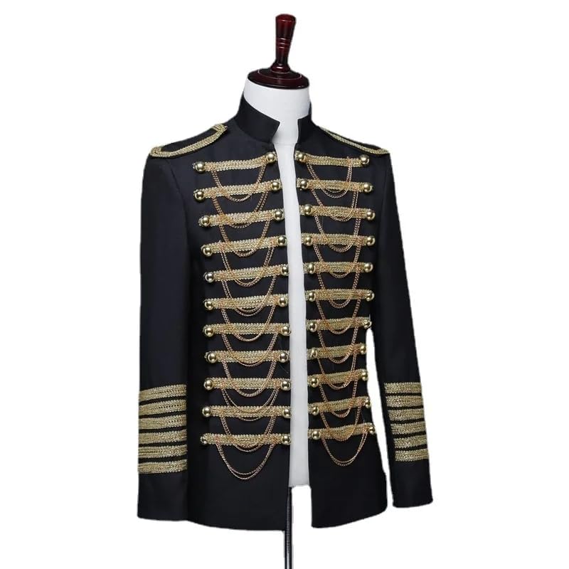 Mens Military Dress Suit Jacket Nightclub DJ Performance Clothing 7