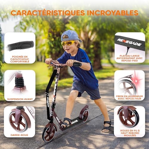 BremToy Trottinette Enfant 3 Ans +, avec Plateau Lumineux et Roues LED BremToy Trottinette Enfant 3 Ans +, avec Plateau Lumineux et Roues LED