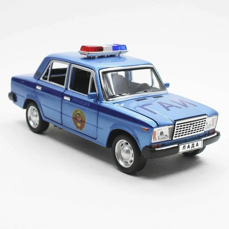 Image of SPITEN Police Car 1:24 Diecast Scale Model Metal Pull Back Toy car for Kids with Openable Doors & Light, Music Toy Vehicle for Kids - Colors as Per Stock