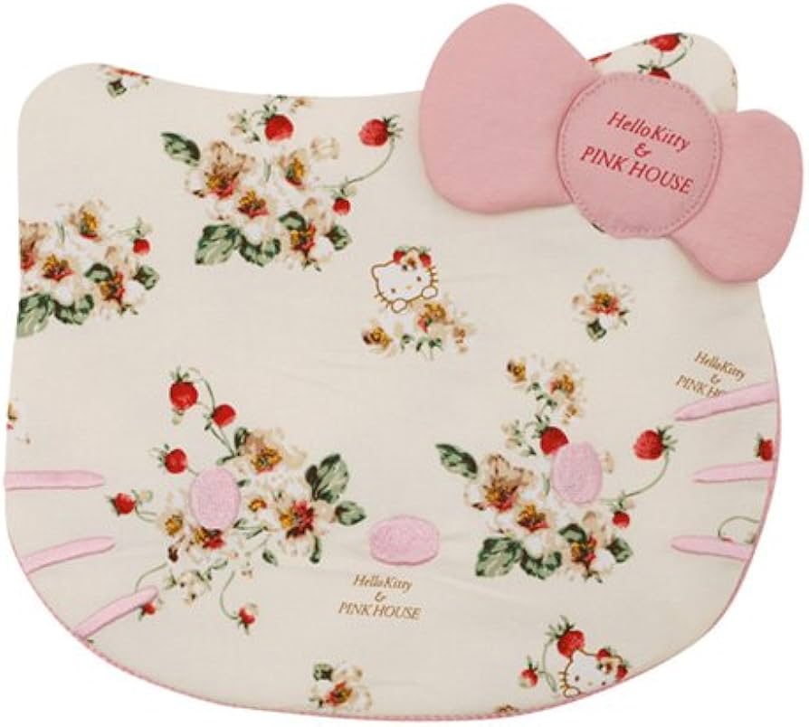 ピンクハウス　いちご柄　キティエプロン　ポーチ付き ピンクハウスいちご柄キティエプロンポーチ付き