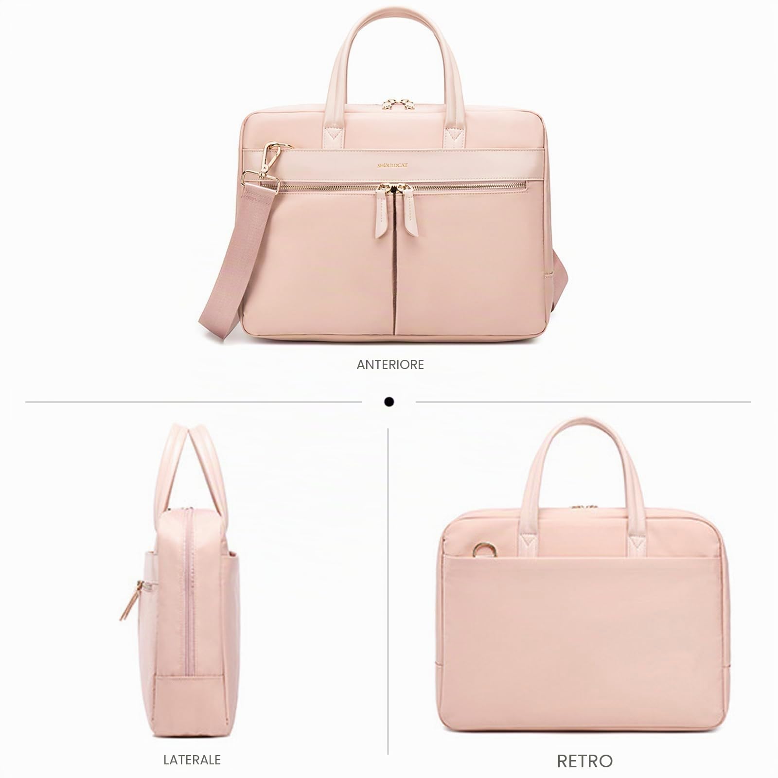NICOLE & DORIS Borsa per Computer Portatile 15-16Inch Borse da Lavoro Donna Impermeabile Borsa per Laptop Uomo Borsa Business a Tracolla per Scuola/Ufficio/Lavoro