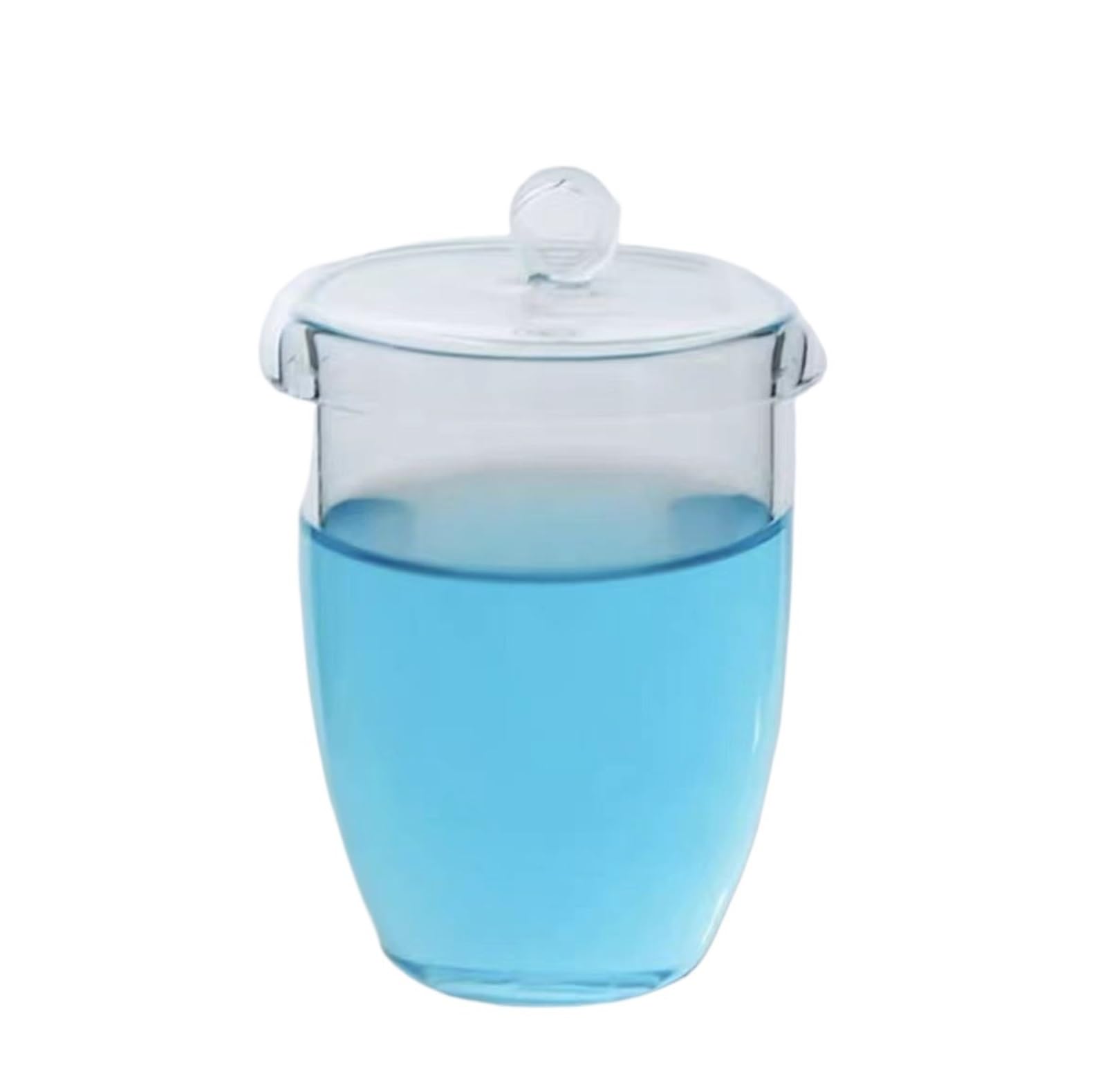Glas Becherglas, Rundbodenkolben， 1pc Tiegel Labor Quarzglas Tiegel Mit Abdeckung Widerstand 10-300ml(250ml)