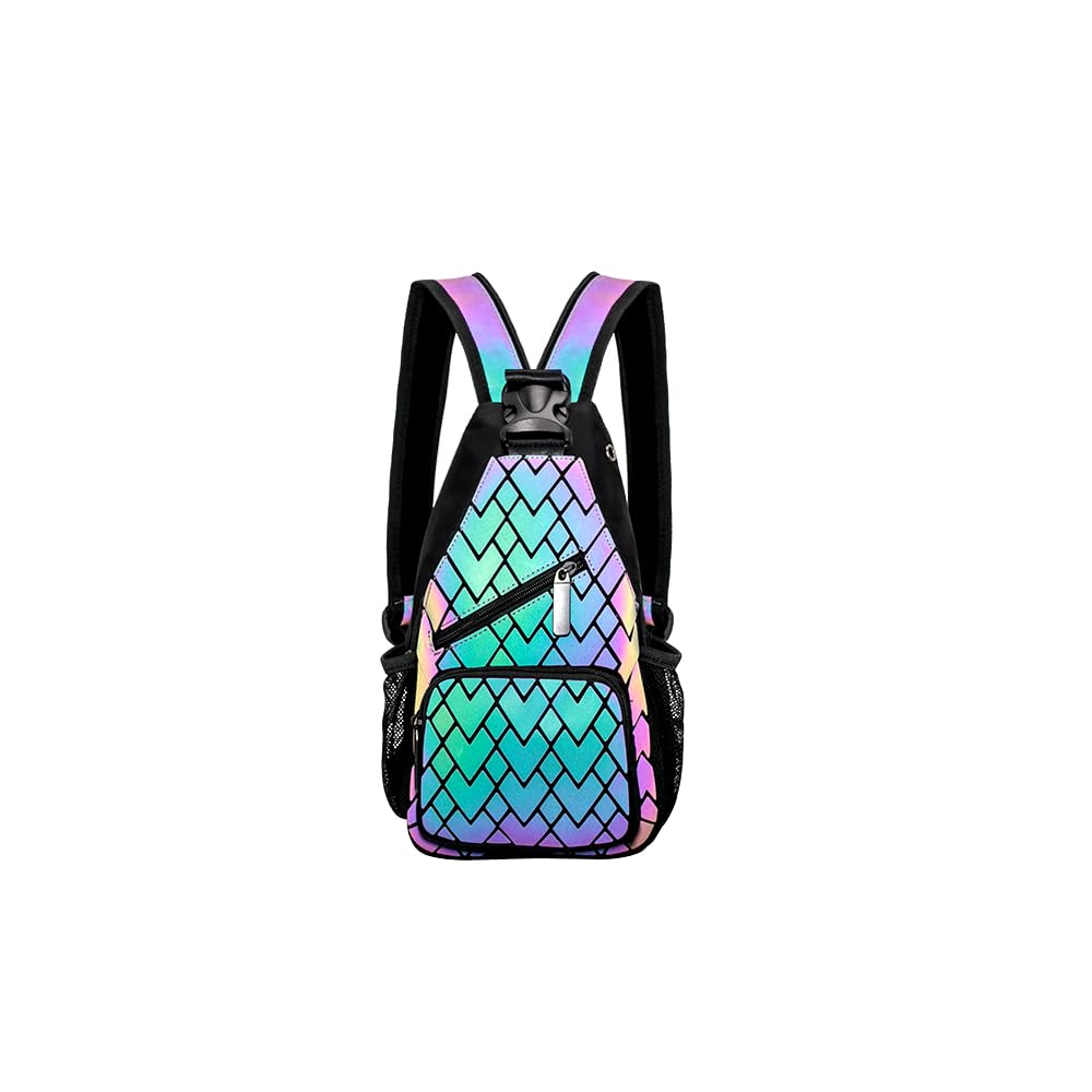 Geometric Luminous Purses Handbags Holographic Crossbody Shoulder Bag