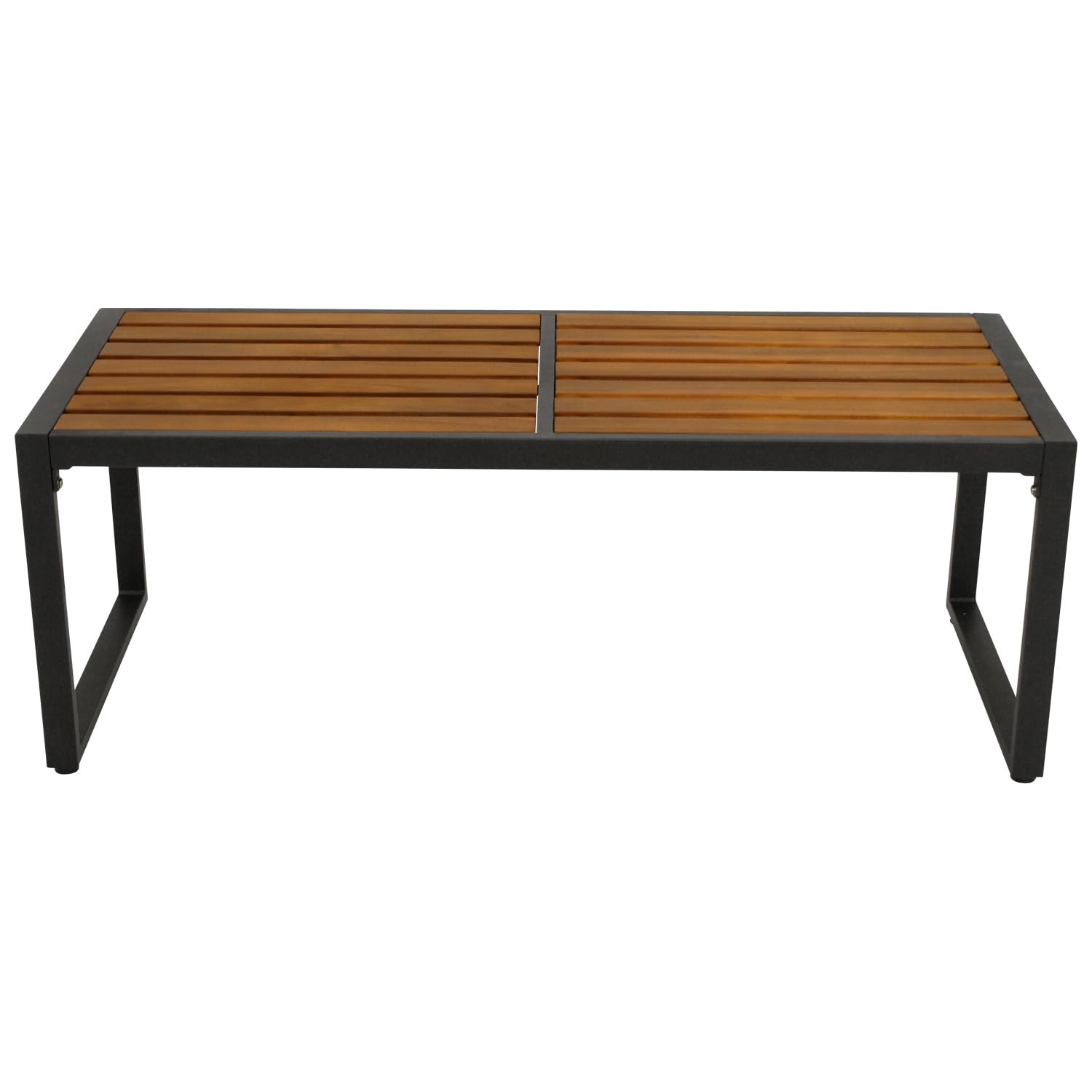 DEGAMO Gartenbank Hockerbank RAGUSA 2-sitzer 123cm, Gestell Metall anthrazit, Sitzfläche Akazie geölt, Outdoor