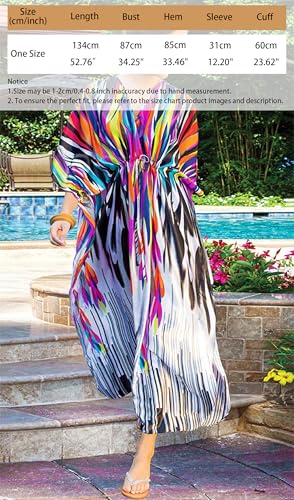 Image of Eddoyee Loose Beach Kaftan Dresses for Women Caftan Swimsuit Cover Up
