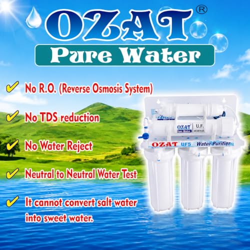 Image of 5-Stage UF Water Purifier | Non-Electric | Ultra Filtration (0.01 Micron) | Under Sink & Wall Mount | No RO | PP, Carbon, UF & Post Carbon Filters | White