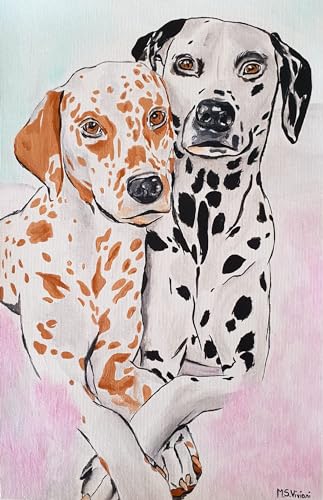 Portrait dalmatien acrylique sur tissu pour mur vide décoration