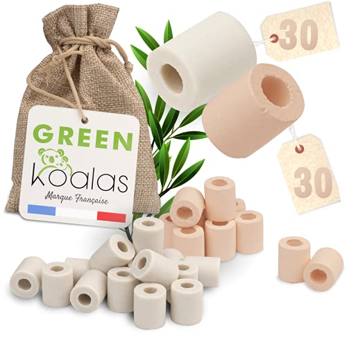 GREEN KOALAS | 60 Perles de Céramique EM® Roses X30 + Grises X30 Pack Purificateur Naturel Filtration Eau du Robinet Carafe Fontaine Gourde Machine à café Bouilloire Billes filtre anti calcaire chlore