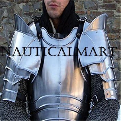NauticalMart 18G Warrior Pauldron Armor Set Silver