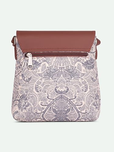 Image of ZOUK Flap Sling Bag | Crossbody Bags for Women | Women's Handbags | Stylish | Vegan Leather Evening Bag | Travel & Office Use | Purse and Wallet | Colaba Shirin Print