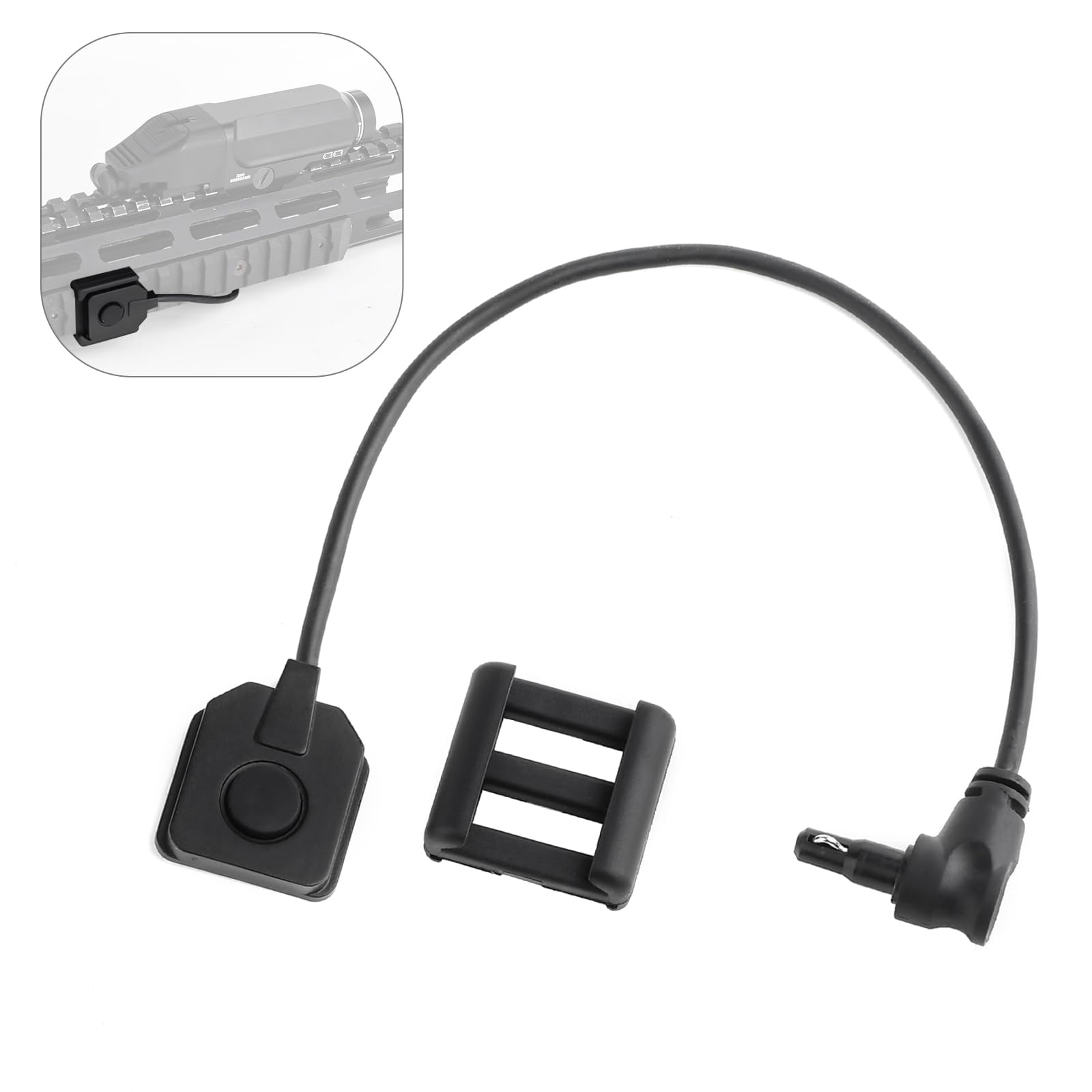 GLECTICAL Tactical Torch Remote Pressure Switch，Pressure Pad with Crane Plug for PEQ M3X DBAL Tactical Flashlight,with Pressure Switch Slot Control Base Pad Panel
