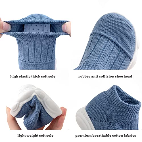 Baofengyu Baby Shoes, Boys Girls Breathable Sock Shoes Infant Rubber Sole Shoes Cotton Slip-On First Walking Shoes For Kids Indoor Outdoor Unisex 9-24 Months Toddler #TOP2