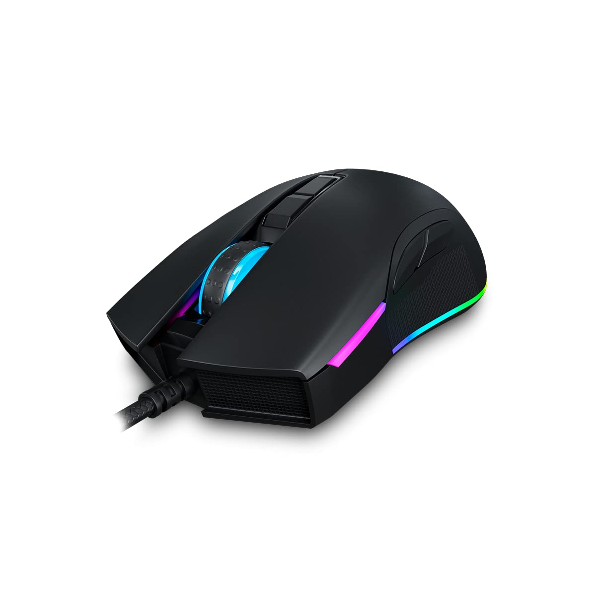 Newskill EOS ratón Gaming RGB alámbrico Negro 16000DPI 10 perfiles configurables Sensor óptico PMW3360 Negro