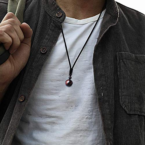 Jovivi 3Pcs Healing Crystals Necklace Natural Tiger Eye Amethyst Lucky Blessing Protection Chakra Beads Stone Pendant For Women Men Adjustable #TOP3