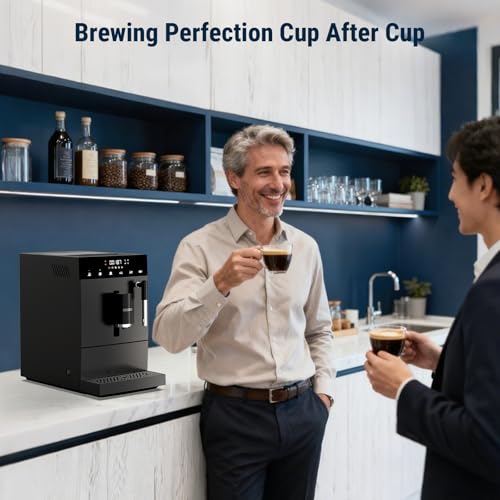 Image of COSTAR Fully Automatic Espresso Machine | 19 Bar Italian Pump, One-Touch 30s Fast Brew, Automatic Bean Grinder, Bean to Cup Coffee Machine with Milk Frother | Compact Coffee Maker for Home, Office Use