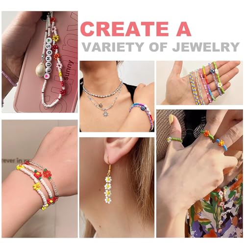 Dazhqp 7000pcs 3mm Glass Seed Beads for Bracelet Making Kit Small Beads Friendship Bracelet Making kit, DIY Art Craft Girls Gifts (3mm) - Image 2