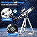 Telescope for Kids & Beginners 40mm Aperture 400mm AZ Mount Astronomical Refracting Telescope with Finder Scope Compass and Tripod
