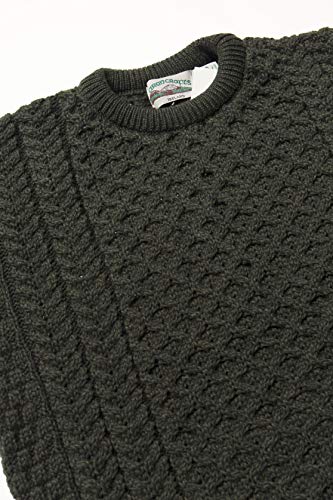 Aran Crafts Unisex Irish Cable Knitted Crew Neck Sweater (100% Merino Wool)4