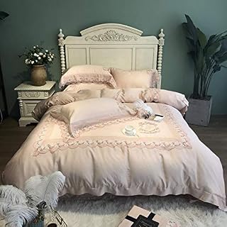 Pink Tencel Silk Bedding Set Bed Sheet Luxury Embroidery Quilt Bedding Set Queen King Size Bedding Pillowcase Bedding 2 King6pcs (2 King4pcs)