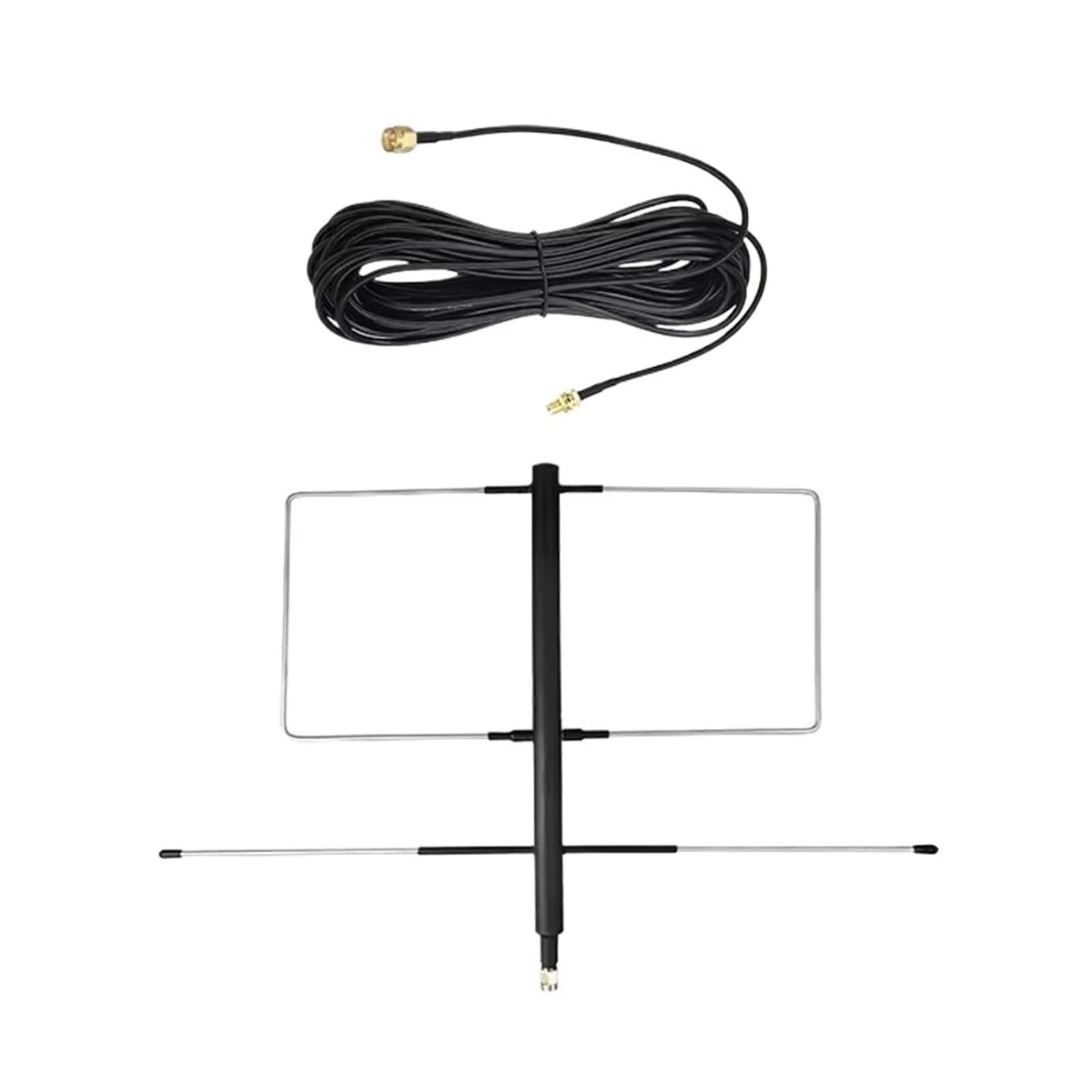 Antenne Yagi Portable 433/145 MHz, Câble De 5 M, RG174, Station Radio À Gain Élevé 6 DBi + Amplificateur Signal Directionnel Longue Portée Double Bande UV Facile Large Compatibilité(N Female-5m)