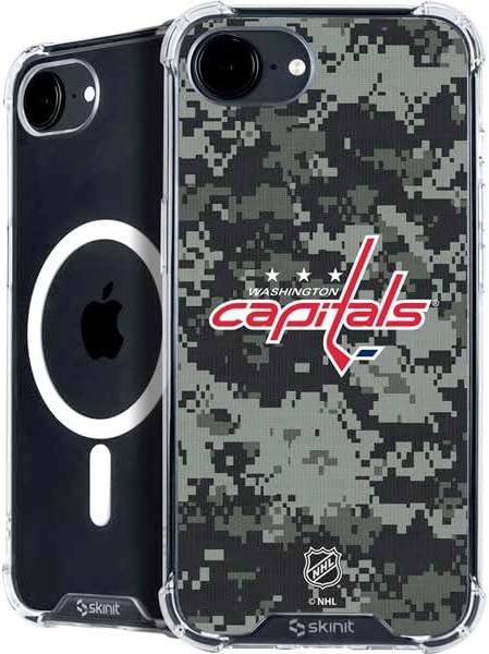 Skinit Phone Case Compatible with MagSafe iPhone 16e - Officially Licensed NHL Washington Capitals Distressed Design