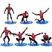 Mini Figurines Set Décoration, Hilloly Mini gâteau Figurine, Spiderman Mini Figure Fournitures Cupcake Figurines Mini Figurine Décoration de Fête de Gâteau d'anniversaire (7pcs)