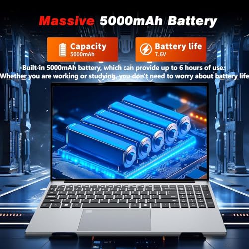 KUMNOSAL 2026 Laptop,15.6 Inch Laptop Computer with Celeron N5095,16GB 512GB SSD,180 Angle Opening Lap top, Fingerprint Unlock with Backlit Keyboard,1920 * 1080 FHD, WiFi5, BT 4.2, Type-A HDMI by KUMNOSAL - Image 6