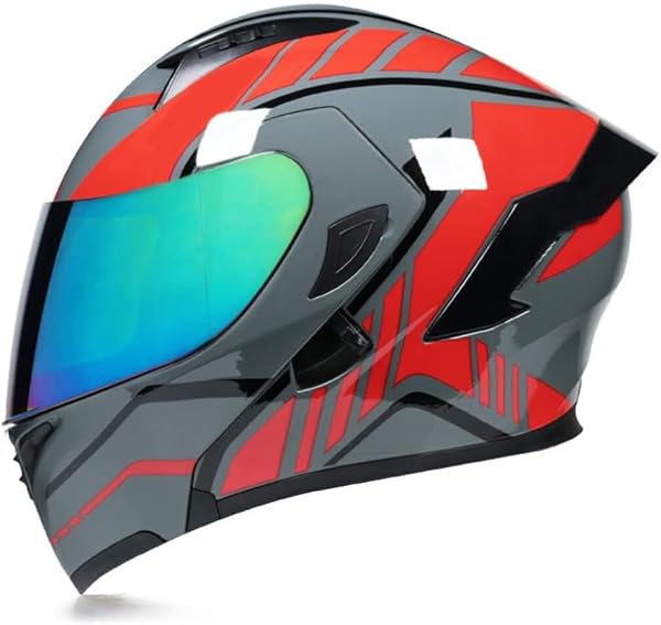 ECER22-05 Integrated Modular Motorcycle Helmet with Double Visor for Men and Women Scooter Adult - 4