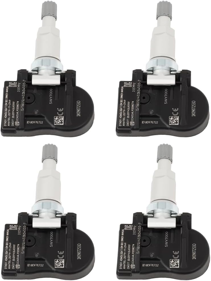 ROADFAR 315MHz Programmed Tire Pressure Monitoring System Sensor TPMS Fits for 2009-2012 A4 Quattro 2006-2014 For Jetta 2009-2011 For TIGUAN 2006-2009 Rabbit 1K0907253D Sets of 4