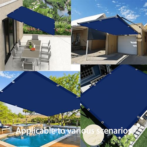 Voile d'ombrage rectangulaire 1.6x2.5m bleu foncé imperméable pour extérieur - 3