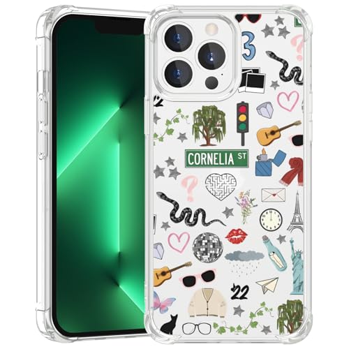 JKLASD Taylorism Musician Phone Case Compatible with iPhone 13 Pro,Cool Queen Aesthetic Collage Phone Case for Women Girls Clear TPU Shockproof Cover Cases