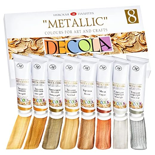 Decola Juego Pinturas Acrílicas Metalizadas 8 X 18-ml | Pinta Y Decora Sobre Todas Superficies | Hechos Por Nevskaya Palitra