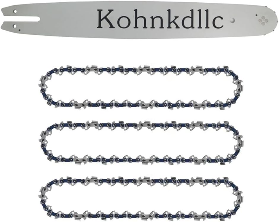 Kohnkdllc 3 Pack 16 inch 3/8 .050 Inch 55 Drive Links Chainsaw Chains and 1 Guide Bar for Stihl 010 017 023 MS170MS210 MS211 MS230 MS250 3005 000 4813