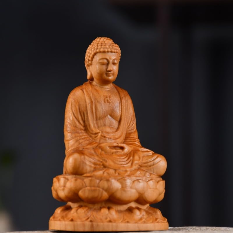 Dekoracja biurka Statua z litego drewna Sztuka nowoczesna ręcznie rzeźbiona chińska statua buddy dom Feng Shui ozdoby statua rzeźby dekoracja domu