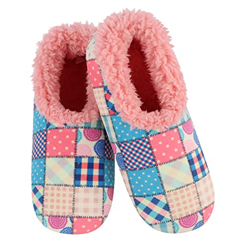 Image of Snoozies Warm Sherpa-Lined Women's Indoor Slippers | Faux Fur Non-Slip Sole | Ultra-Cozy Pull-On House Shoes | Soft Fleece Lining | All-Season Comfort