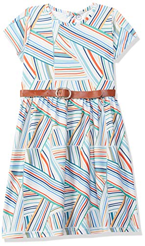 Image of Gubbarey Girl's Cotton Blend Fit and Flare Knee-Length Casual Dress (DRG2021 2020 Aqua 4-5 Y)