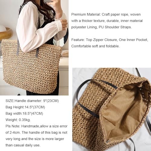 Bolso grande de hombro de paja para mujer verano miniatura 2
