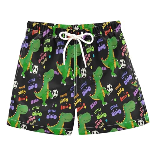 Swimming Trunks for Kids, Anti-Chafe Swim Trunks Boys 2 T, Playful Dinosaur Soccer Ball