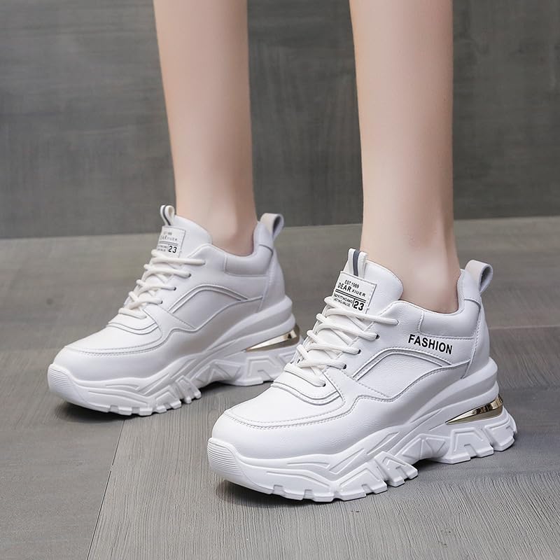 Women's Platform Sneakers, Fashion Lace Up Outdoor Shoes, Comfortable Low Top Sport Shoes for All-Season Wear2